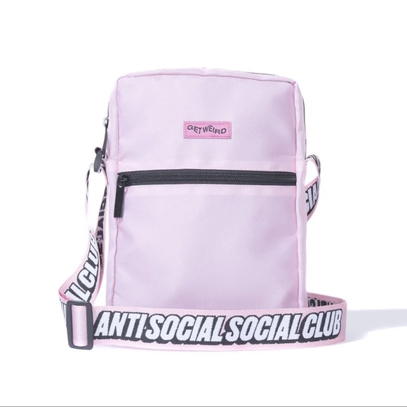 Anti Social Social Club Handbags - Anti Social Social Club Get Weird Pink Crossbody Bag